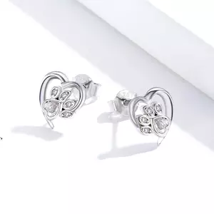 Cercei din argint White Crystal Pop