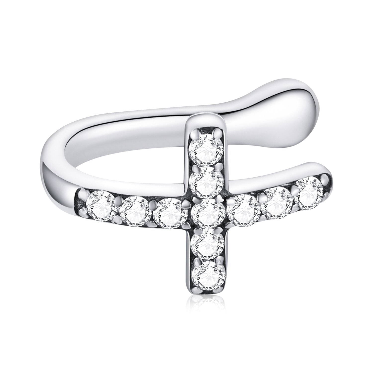 Cercel din argint crystal cross