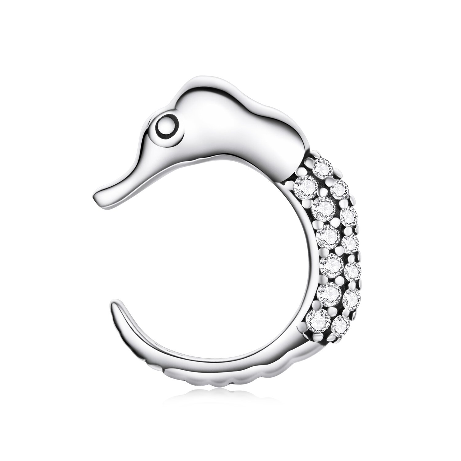 Cercel din argint crystal seahorse
