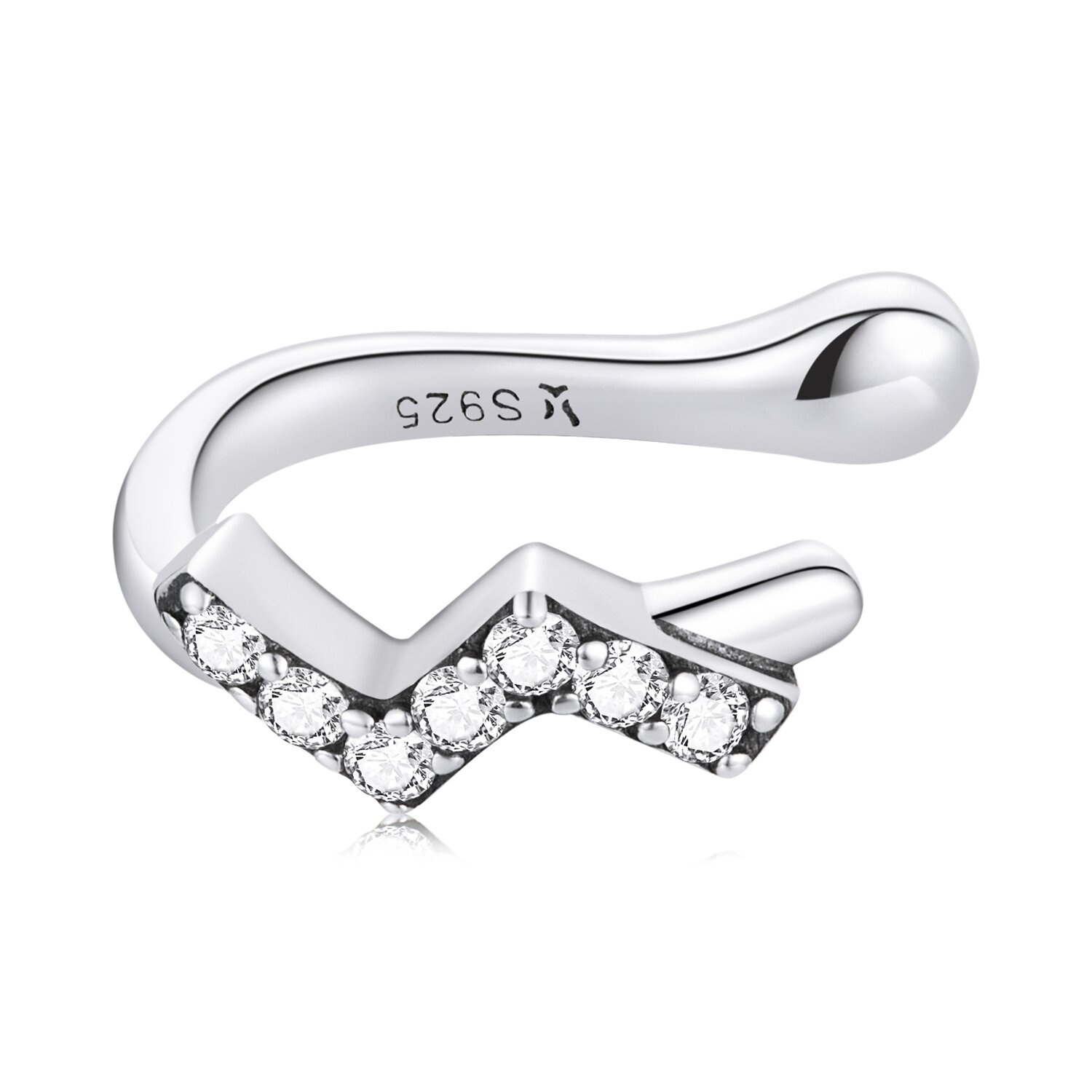 Cercel din argint crystal zig zag