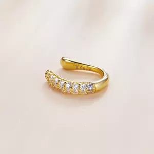 CERCEL din argint Golden Crystal Clip