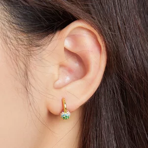 CERCEL din argint Golden Rainbow Bead