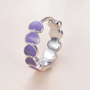 CERCEL din argint Purple Email Hearts