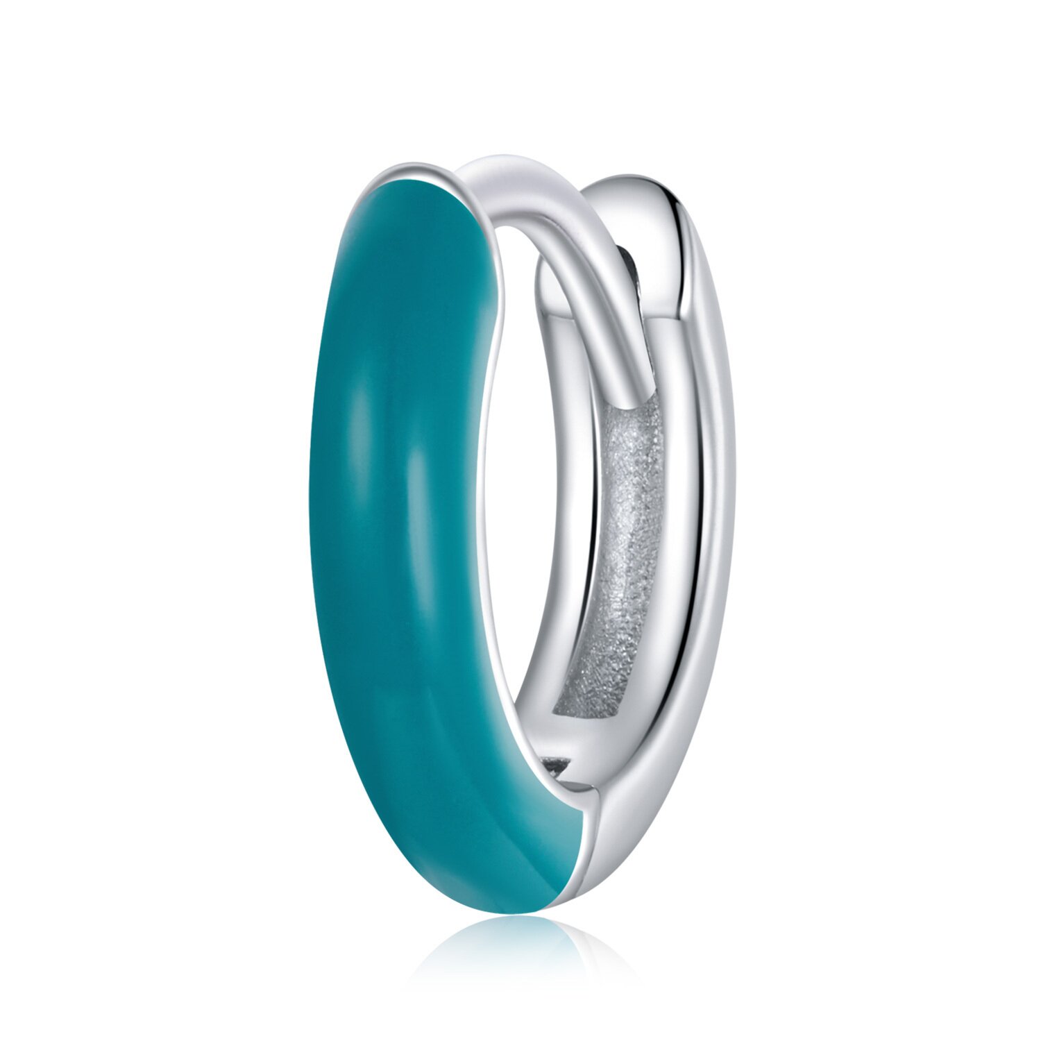 Cercel din argint teal email