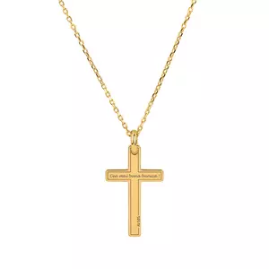 Colier Cruciulita Aur 14k 15 x 9.50 mm personalizat cu text