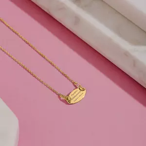 Colier din argint Banut Oval Golden personalizat cu text/ simbol