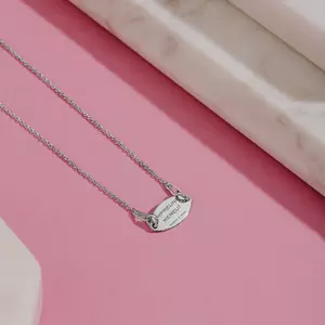 Colier din argint Banut Oval Silver text/ simbol