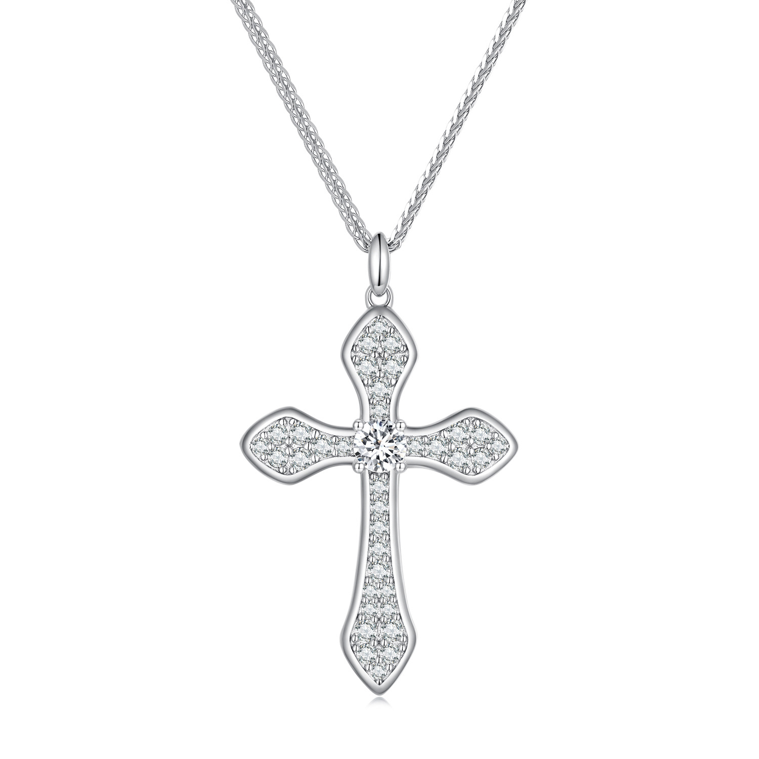 Colier din argint big silver cross