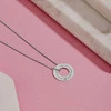 Colier din argint Cerc 20 mm, personalizat cu text/ simbol/ mesaj circular picture - 3