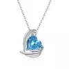 Colier din argint Clear Blue Winged Heart picture - 1