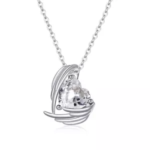 Colier din argint Crystal Clear Winged Heart