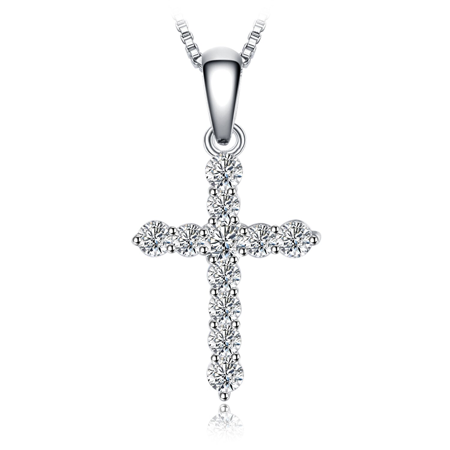 Colier din argint crystal cross