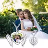 Colier din argint Custom Photo Winged Heart picture - 5