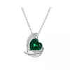 Colier din argint Dark Green Winged Heart picture - 1