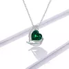Colier din argint Dark Green Winged Heart picture - 4