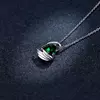 Colier din argint Dark Green Winged Heart picture - 5