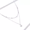 Colier din argint Double Chain Simple Heart picture - 3
