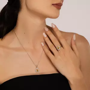 Colier din argint Elegant Citrine