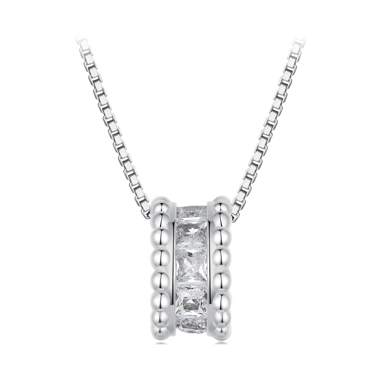 Colier din argint glamour white squares