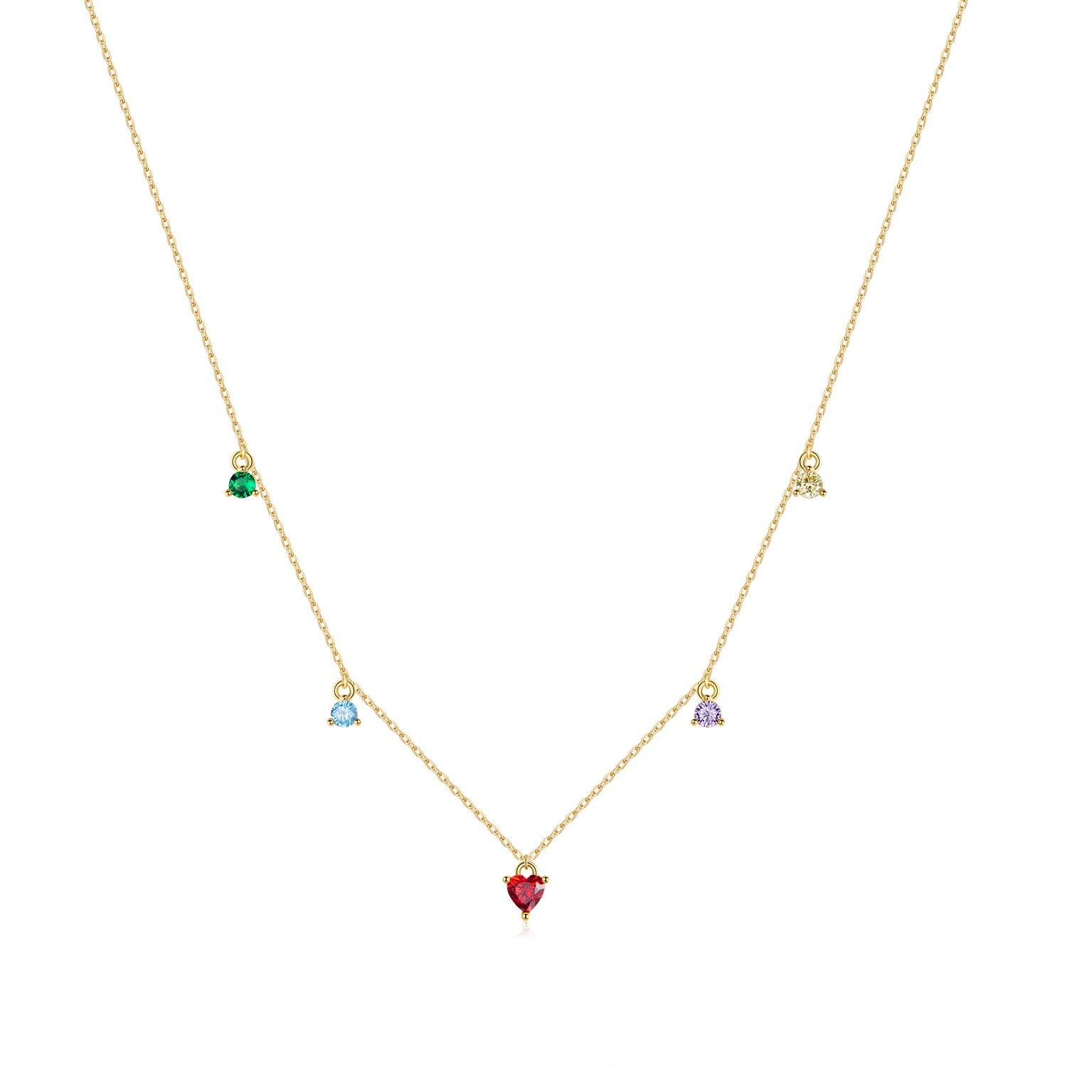 Colier din argint golden colorful stones