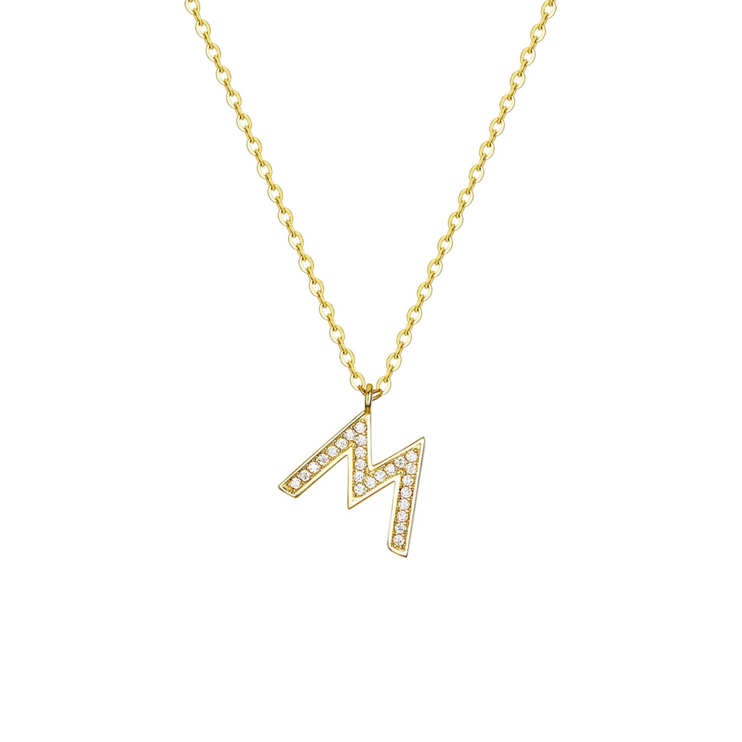 Colier din argint golden letter m