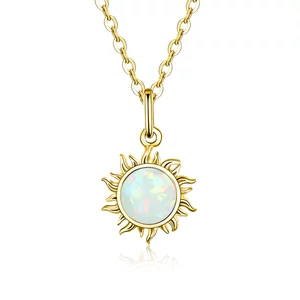 Colier din argint Golden Opal Sun