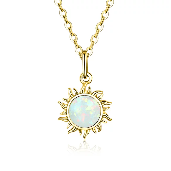 Colier din argint Golden Opal Sun
