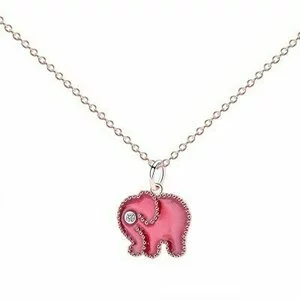 Colier din argint Little Pink Elephant