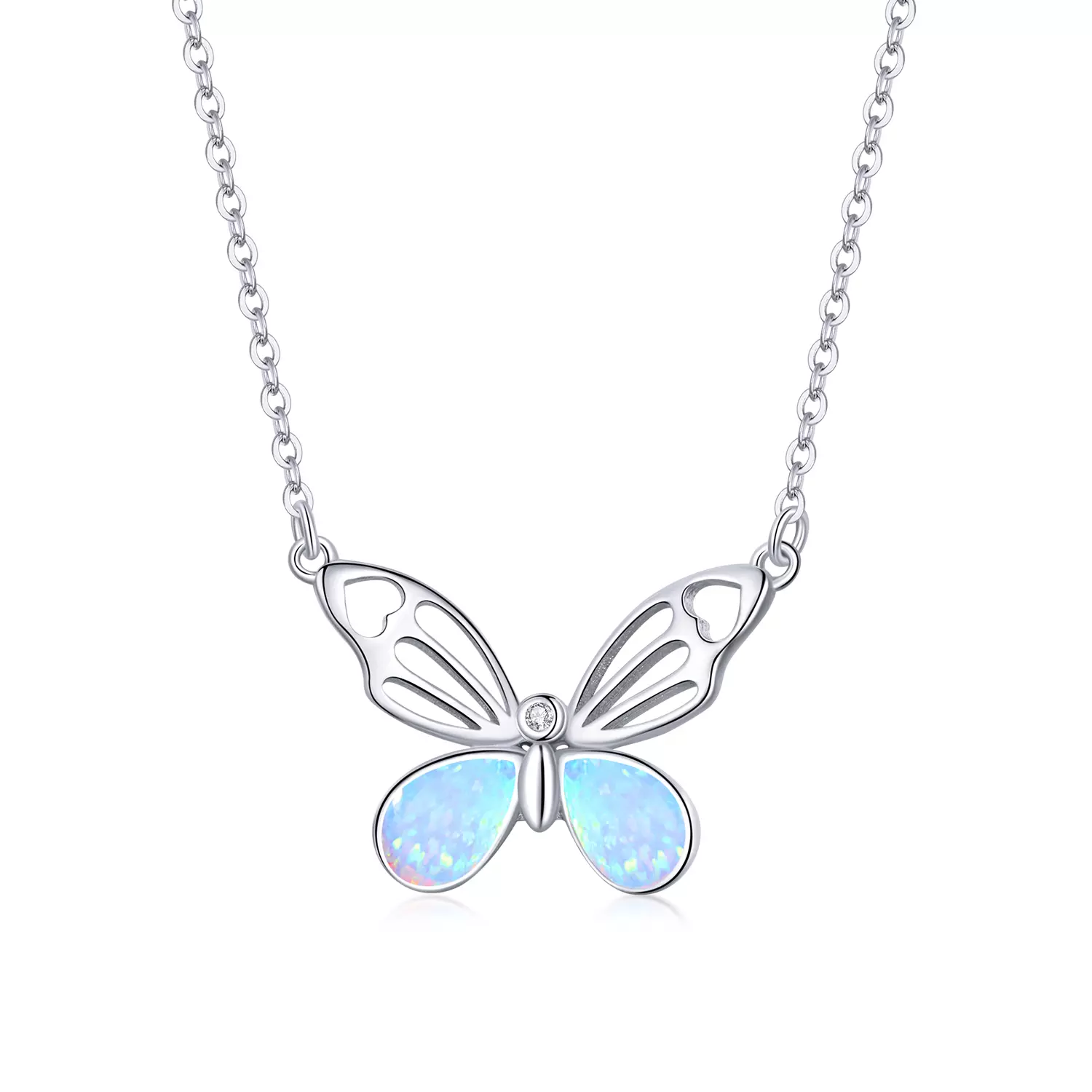 Colier din argint Opal Butterfly