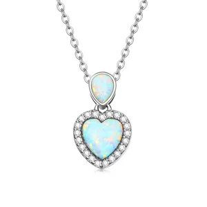 Colier din argint Opal Heart Color