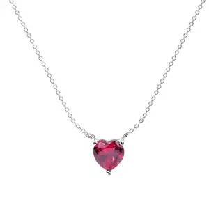 Colier din argint Perfect Red Heart