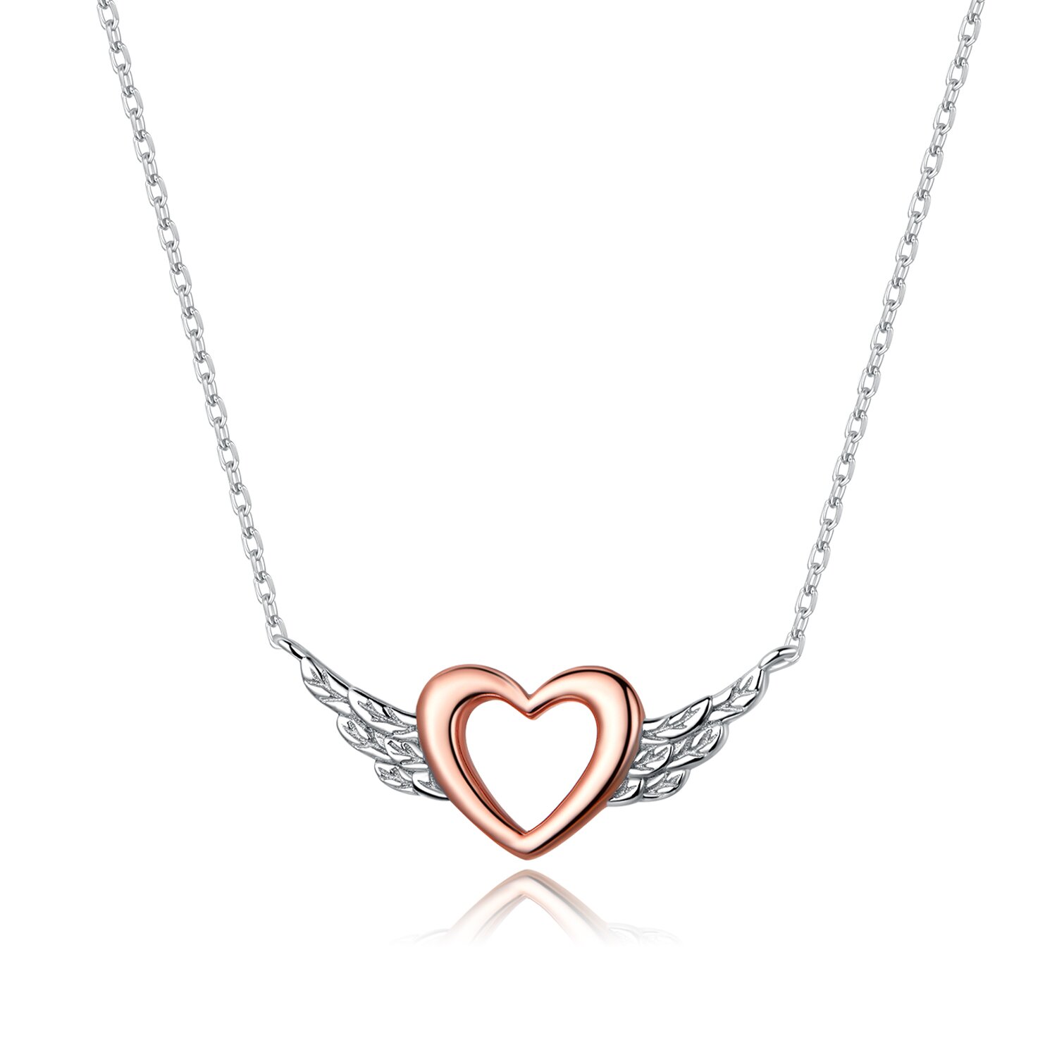 Colier din argint Rose Gold Angel Heart image0
