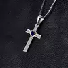 Colier din argint Sapphire Cross picture - 3