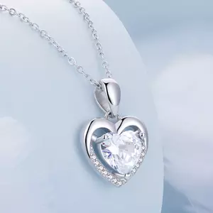 Colier din argint White Crystal Heart