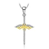 Colier din argint Yellow Crystal Cross picture - 1
