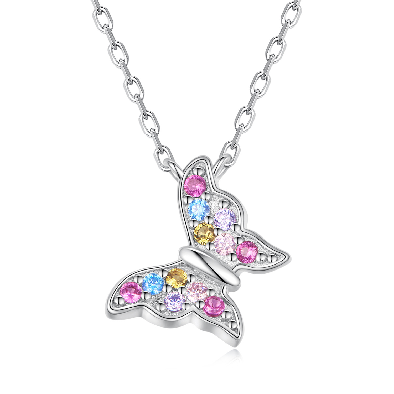 Colier reglabil din argint Rainbow Butterfly image9