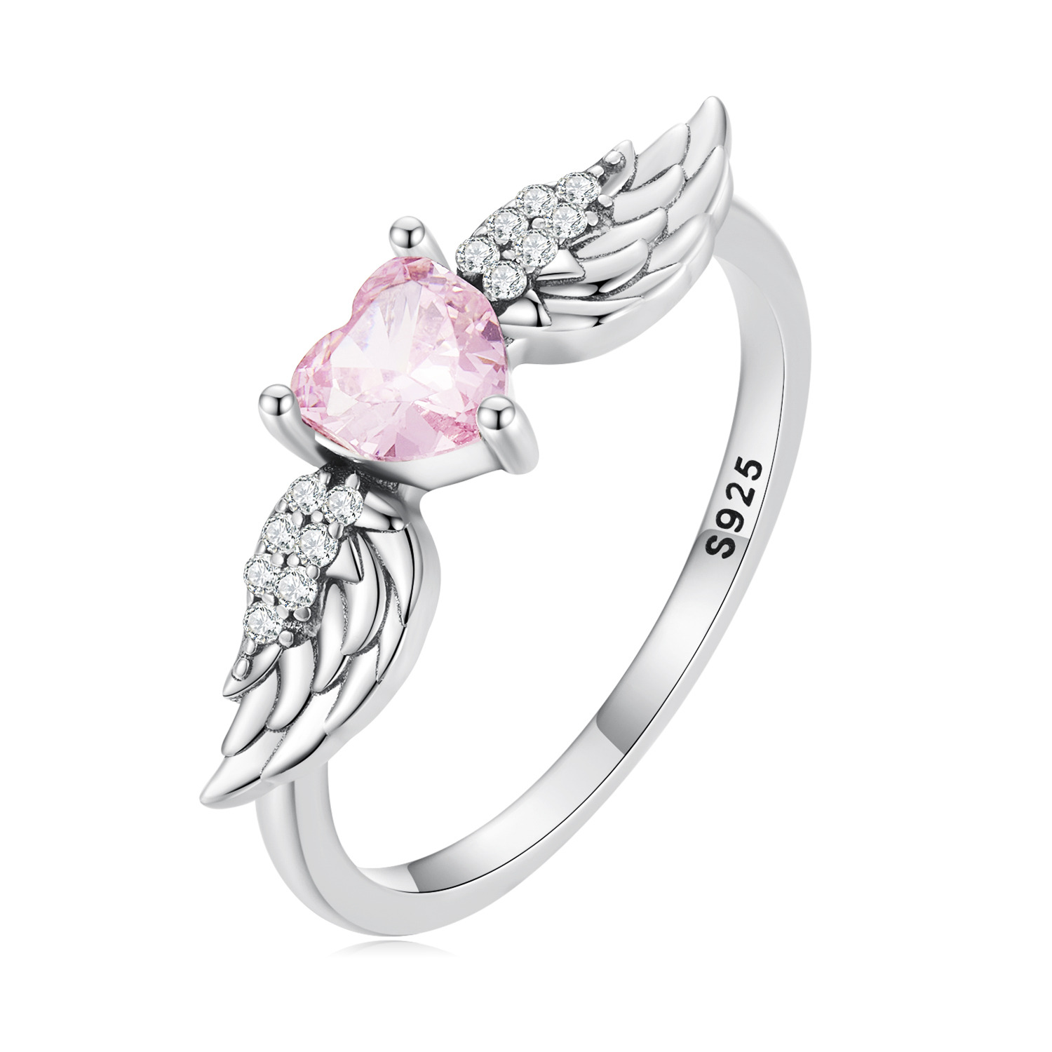 Inel din argint Angel's Pink Heart image3