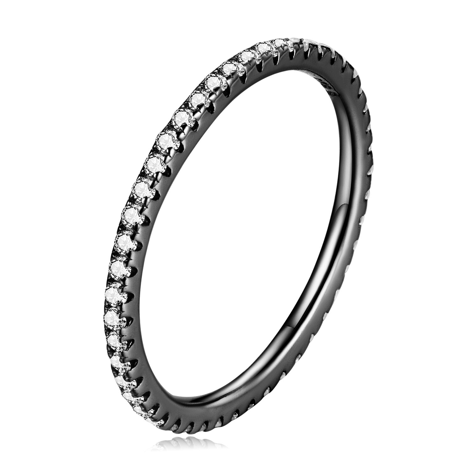 Inel din argint black crystal band