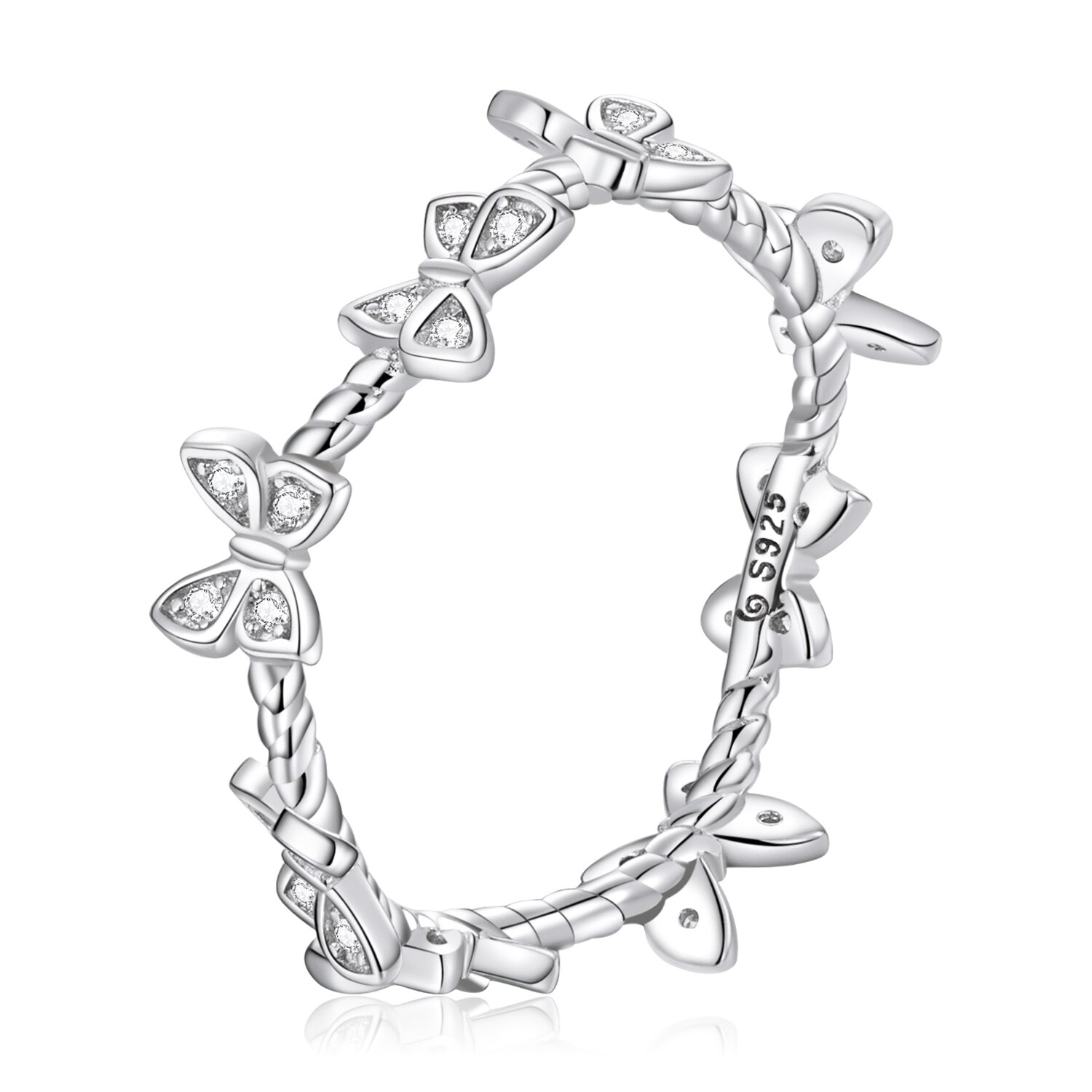 Inel din argint butterfly chain
