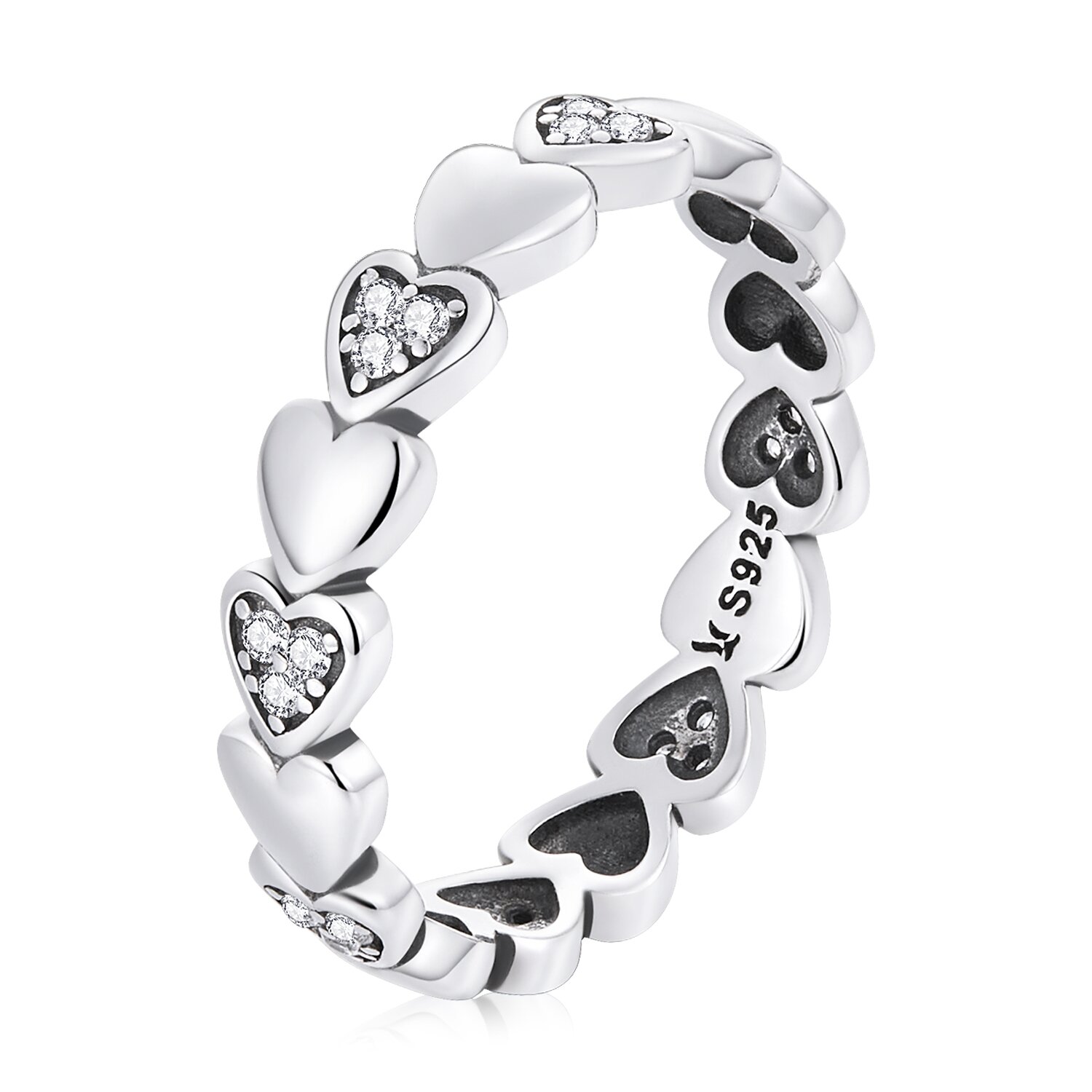 Inel din argint circle of hearts