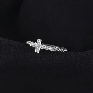 Inel din argint Crystal Cross