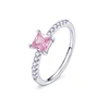 Inel din argint Crystal Pink Square picture - 1