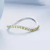 Inel din argint Curved Yellow Crystals picture - 2