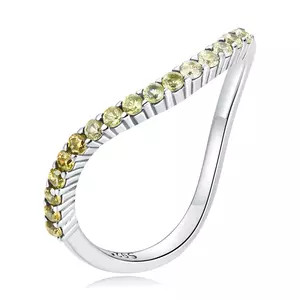 Inel din argint Curved Yellow Crystals