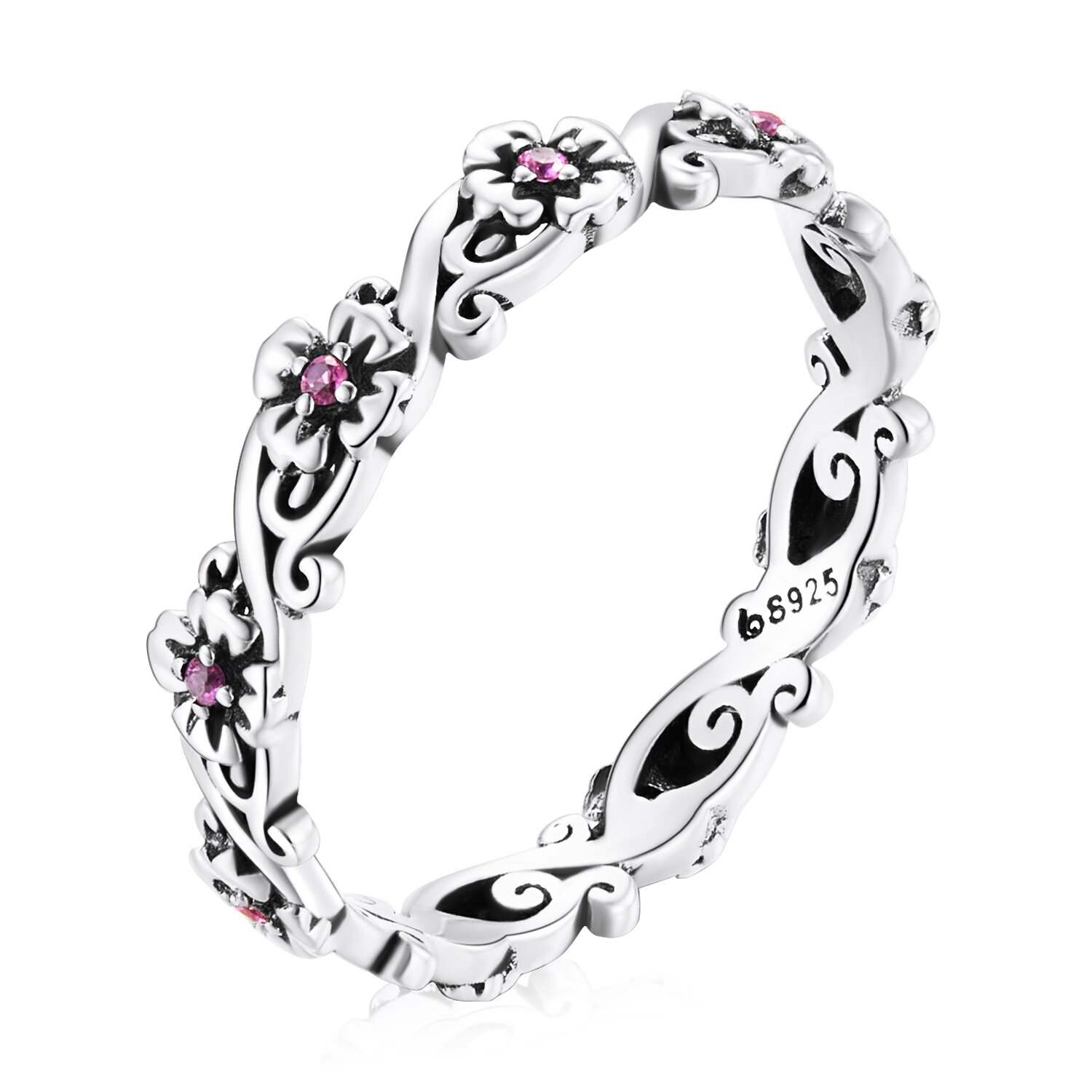 Inel din argint dark silver pattern
