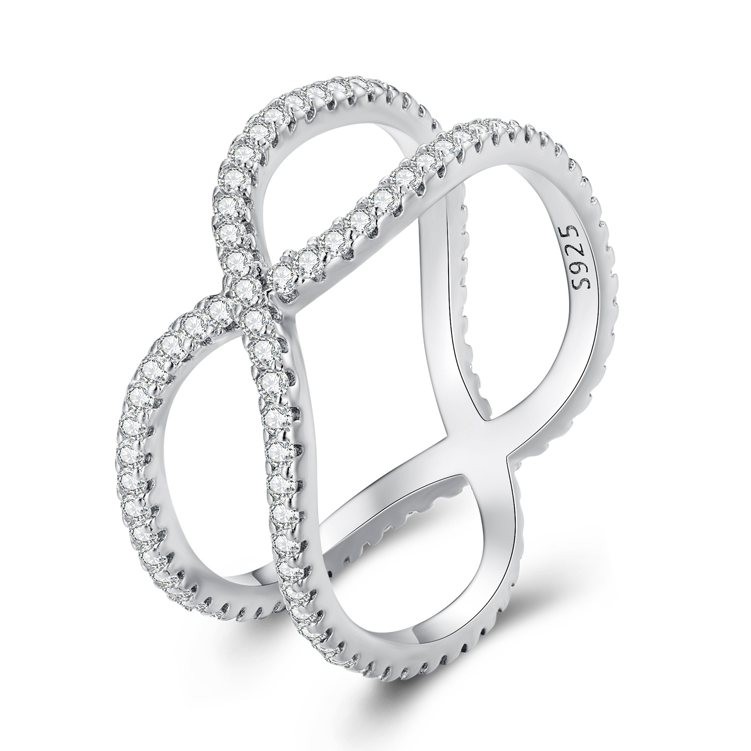 Inel din argint double crystal ring