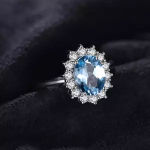 Inel din argint Elegant Light Blue Topaz