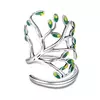 Inel din argint Fashion Green Tree