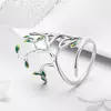 Inel reglabil din argint Fashion Green Tree