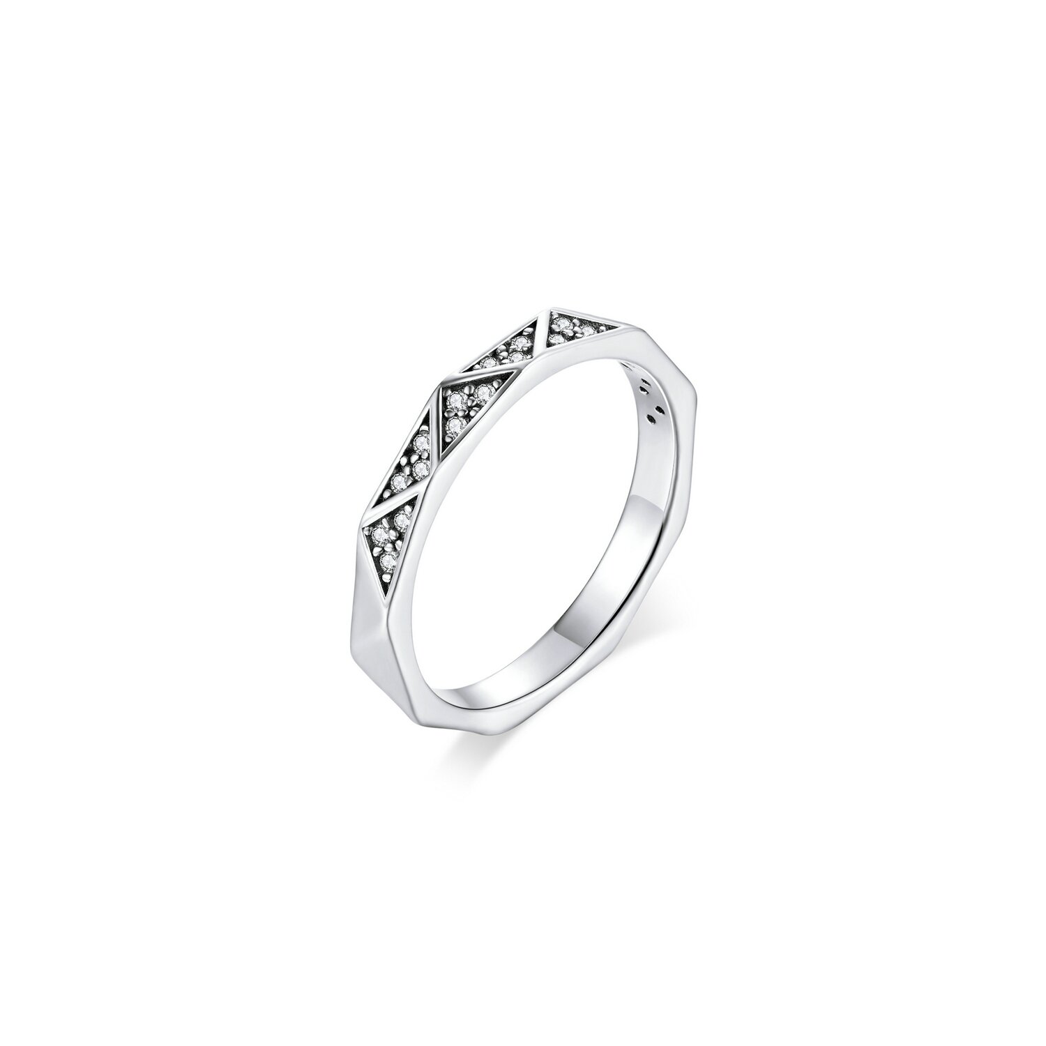 Inel din argint Geometric Ring image